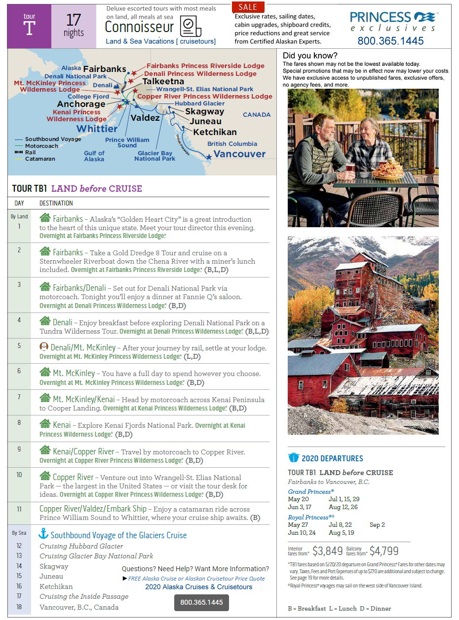 Alaska Cruises | May to September Alaska Cruises | Cruisetours Search